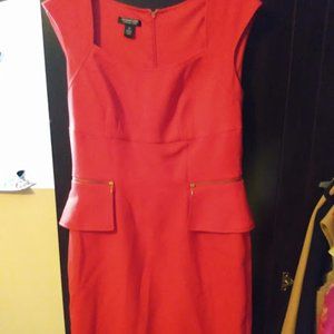 Red knee length dress